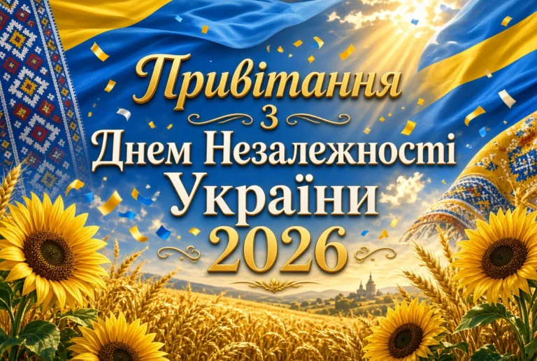 Привітання з Днем Незалежності України 2026: 35 років свободи — слова, які торкнуться серця